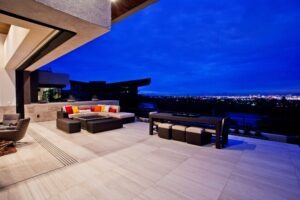 Patio area with amazing view of Vegas' blue skies
